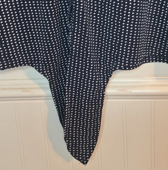 Adrianna Papell Navy and White Polka Dot Blouse - Picture 4 of 8